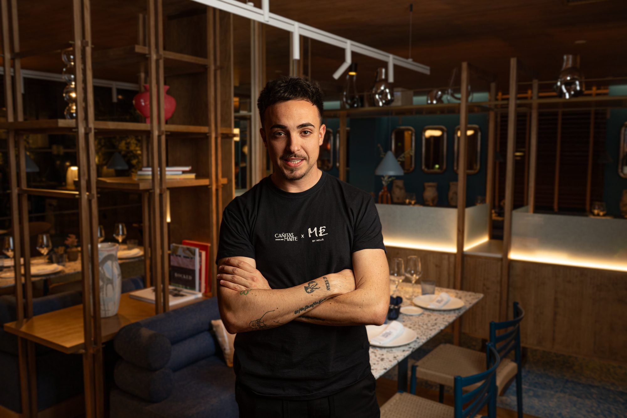 El chef Javier Sanz en la sala de Cañitas Málaga